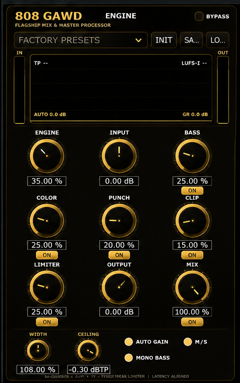 808 GAWD ENGINE plugin interface